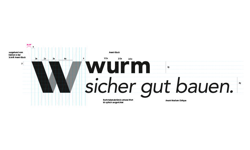 Logo Kunstruktion: wurm – sicher gut bauen.